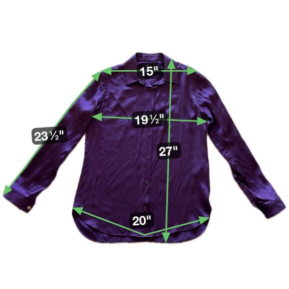 Women’s Silk Button-Up Shirt The Kooples Purple Size EU 1 (US XS/S) - Picture 10 of 11